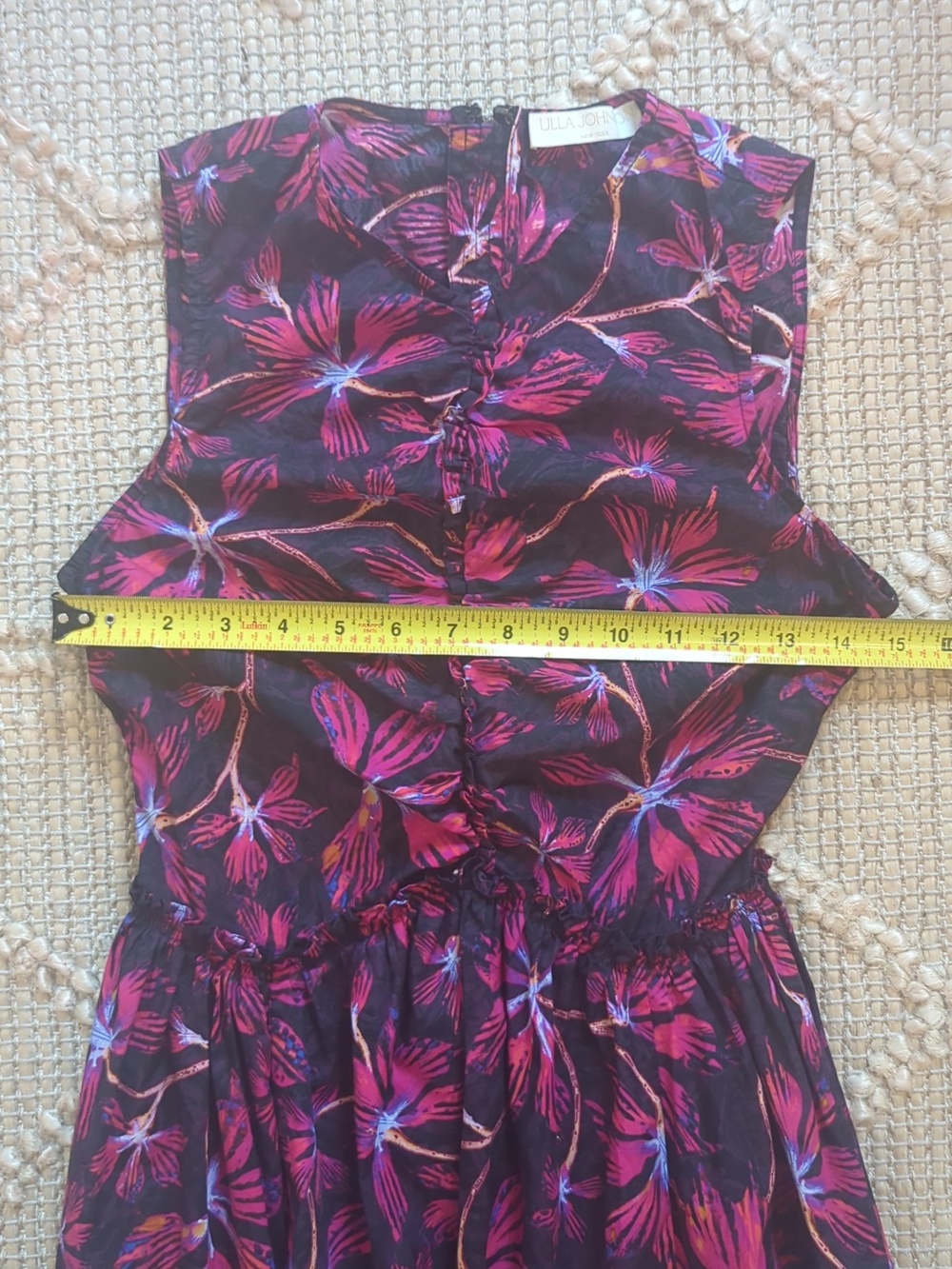 Ulla Johnson Pink Floral Mini Cotton Dress Boho Size Small - Picture 8 of 9